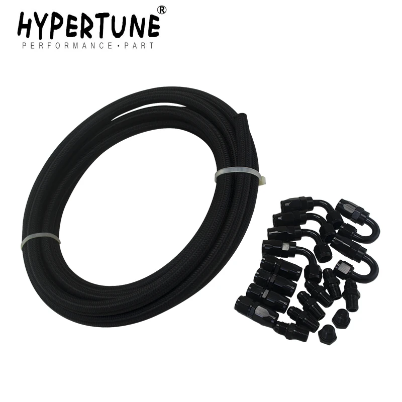 

Hypertune - 6 AN Pro Lite нейлоновый шланг для гонок Топливопровод 350 фунтов на кв. дюйм 5 м + набор адаптеров для шланга + разъем NPT HT7312 + SL10NPT-BK