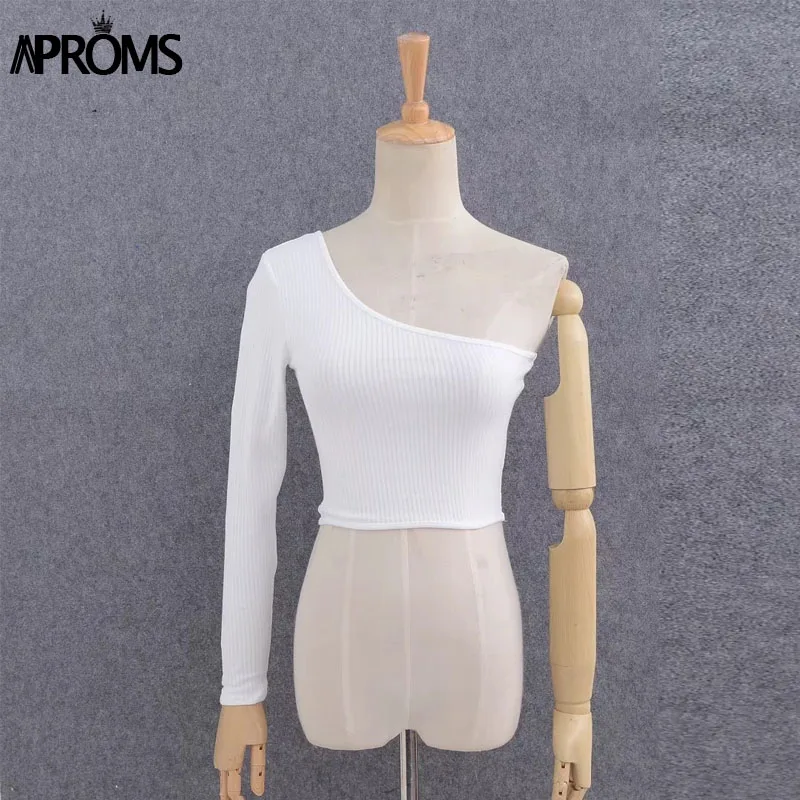 Aproms открытыми плечами бретели майка Femal вязаный Топ Для женщин Топы корректирующие уличная упругие короткие Вязание Cropped Cami 90 s футболки для девочек