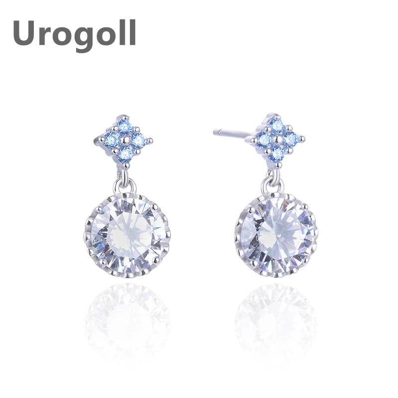 

Noble Earring New 925 Sterling Silver Jewelry Women Girl Zircon Silver Earrings For Party Office Dress Up Gift For Lady
