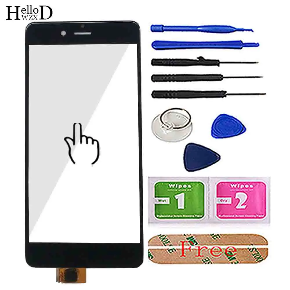Black With Tools Сенсорный экран для zte Nubia Z17 Mini NX569J переднее внешнее стекло для ремонта линз сенсорный экран Внешний стеклянный датчик 5,2 ''клей для мобильных инструментов - Цвет: Black With Tools