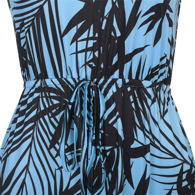 APOENGE Мода 2019 женское летнее богемное платье сексуальное без рукавов миди платья с