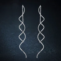 asymmetry twisted bar long line chain earrings white gold filled personality dropdangle earring jewelry for women