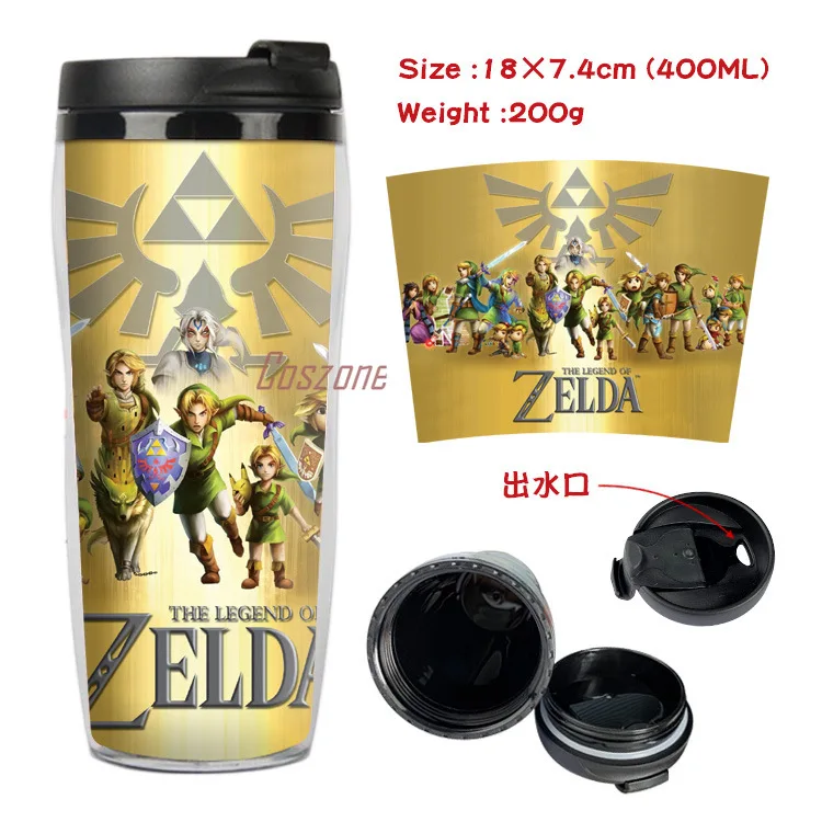 Game The Legend of Zelda 5 Styles Double-deck Coffee Vacuum Cup 400ML Large Capacity Portable Cosplay Accessories Christmas Gift