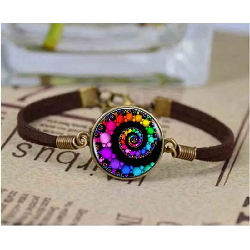 Спираль Фибоначчи браслет женский цветочный шарф стеклянный купол Священная