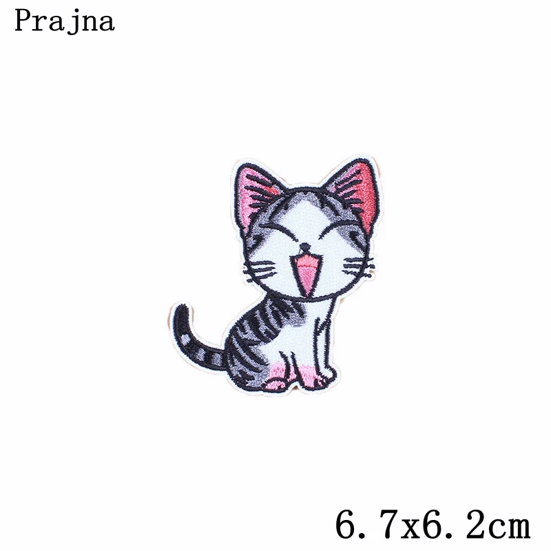 Prajna нашивка на руку с котом мультяшная швейные значки вышивка наклейки одежду