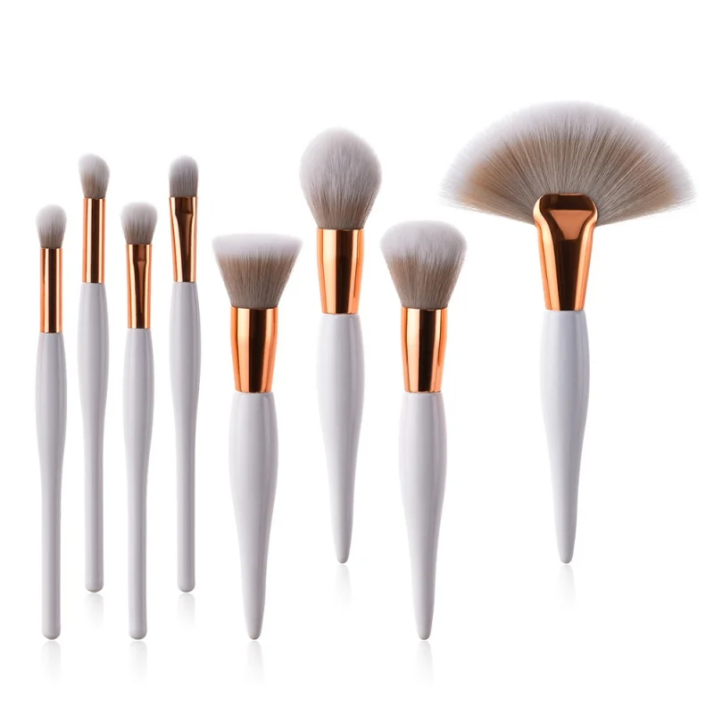 4-8 pcs/set makeup brush kit soft synthetic head wood handle brushes fan flat set for women eyeshadow facial make up | Красота и