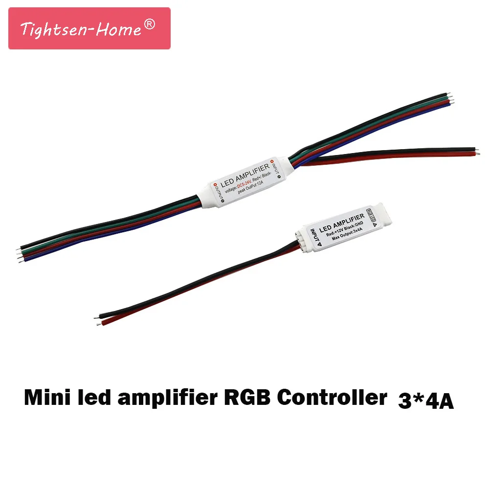 Светодиодный мини усилитель 12 В RGB 4 контактный SMD 5050 3528 светодиодный светильник