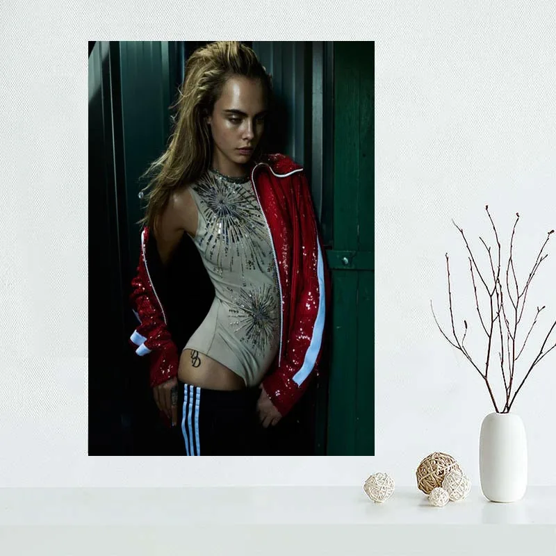 Новое поступление 2018 индивидуальный постер Cara Delevingne для рисования на холсте