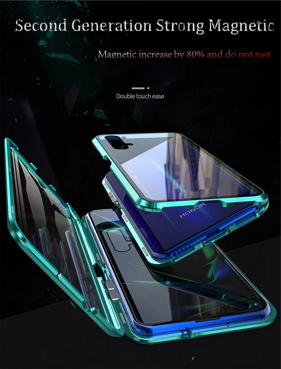 Чехол на Huawei Honor 20 чехол Honor20 Хуавей Хонор 20 про 360 Полный Магнитный чехол Передняя Задняя стеклянная крышка huawei Honor 20 Pro Чехол магнит закаленное стекло крышка
