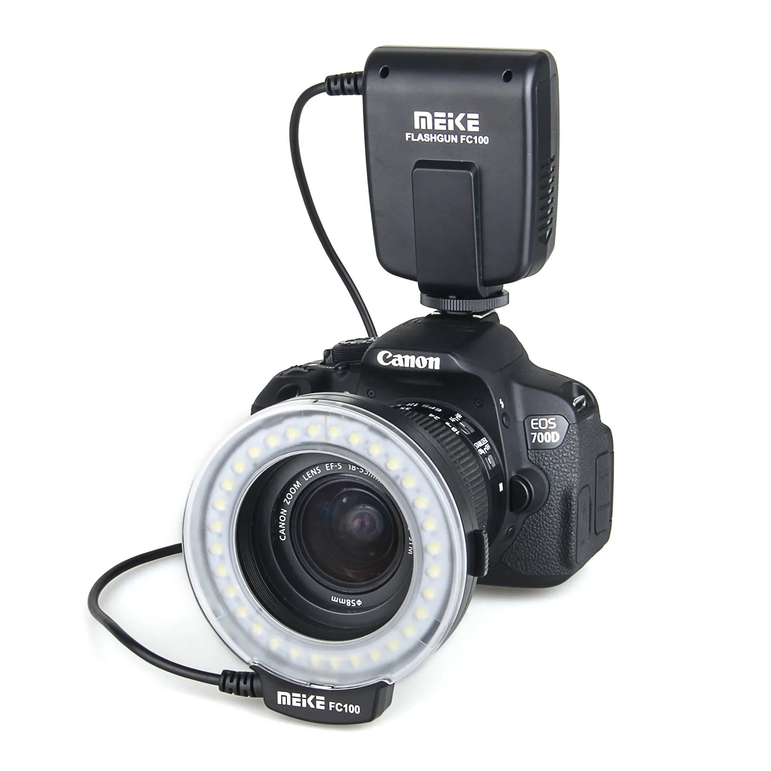 Meike FC-100 FC100 с макрокольцевой вспышкой/светильник MK FC 100 для Canon EOS 650D 600D 60D 7D 550D 1100D T5i T4i T3i T3