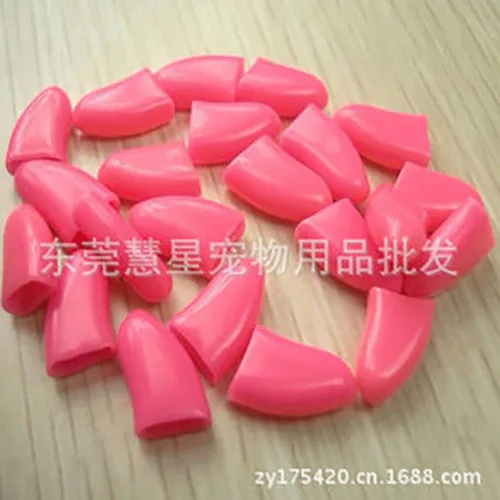 rose Горячая Распродажа 20 шт./лот красочные мягкие резиновые собака товары для кошек котенок лапы когти управление ногтей шапки Крышка размеры XS-XXL с клей - Цвет: rose