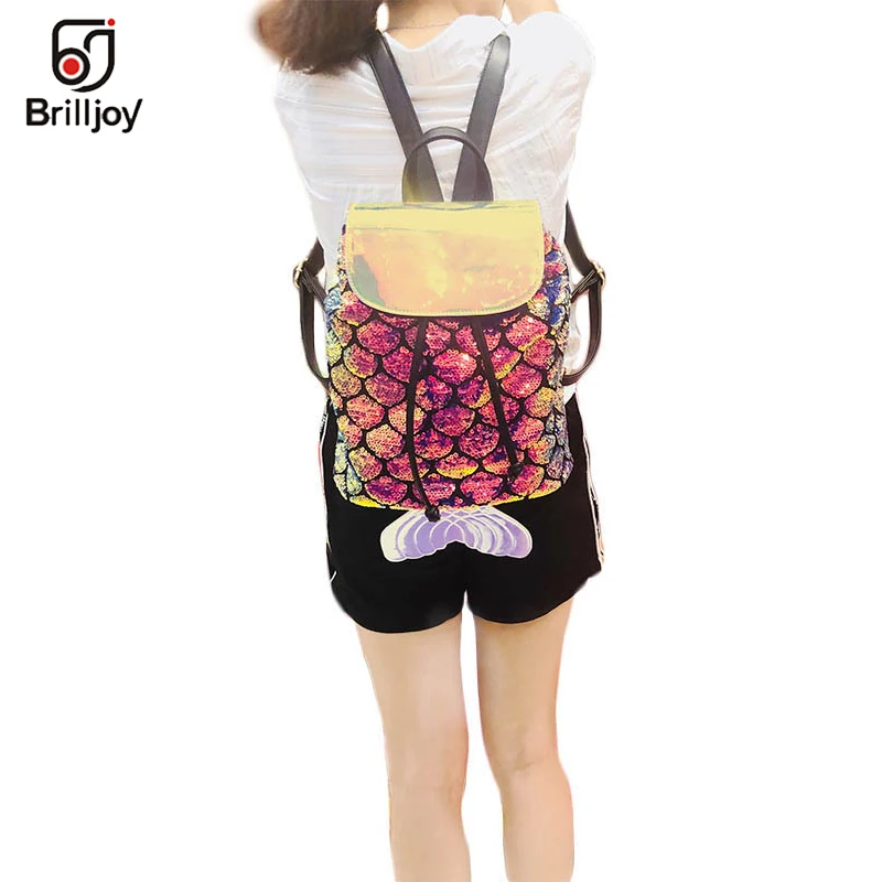 Ослепительный рюкзак с голограммой лазера градиента и блестками дизайнерский