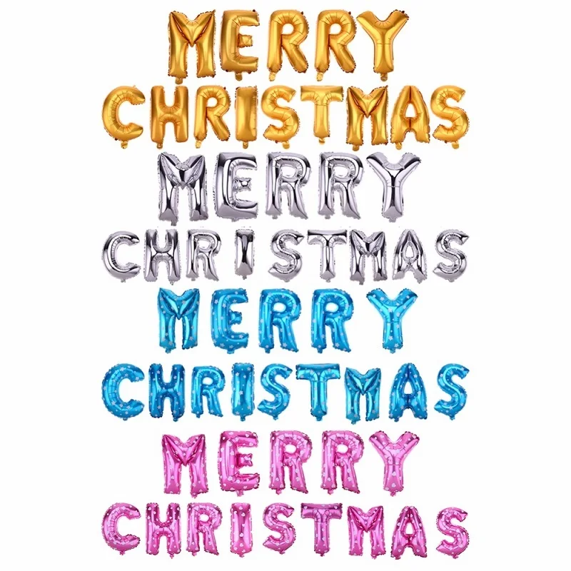 16 дюймовые воздушные шары из фольги с надписью MERRY CHRISTMAS воздушный Колокольчик в