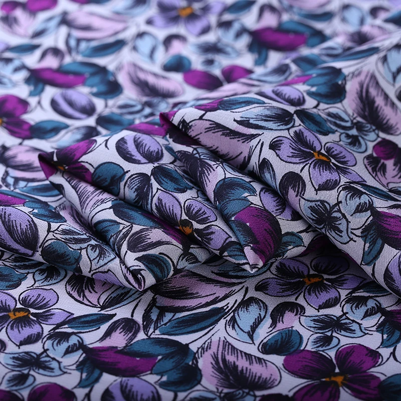

Digital inkjet silk crepe de chine fabric14 mm printing micro-transparent clothing dress silk fabric wholesale silk cloth