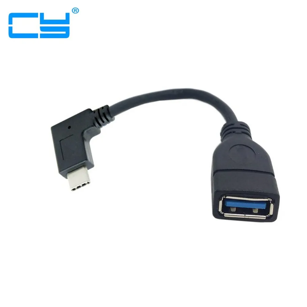 

90 Degree Right Angled USB-C USB 3.1 Type C Male to A Female OTG Data Cable for Macbook Tablet Mobile Phone