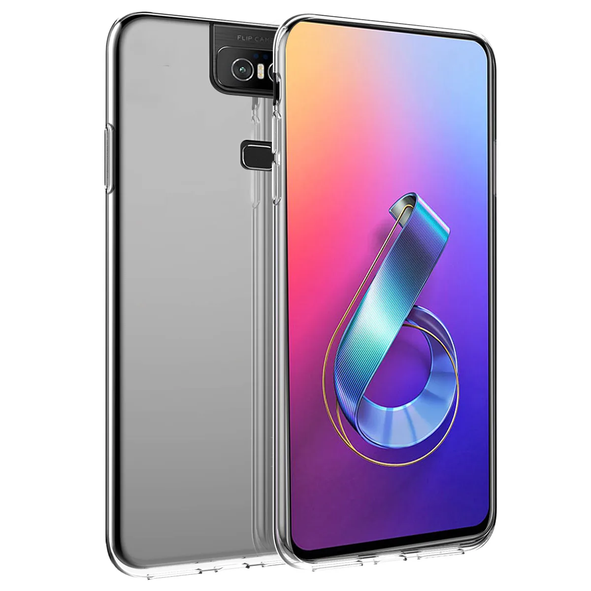 Тонкий силиконовый чехол для Asus Zenfone 6 ZS630KL Прозрачная мягкая Задняя накладка
