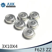 f623zz flange bearing 3x10x4 mm abec 1 10 pcs flanged f623 z zz ball bearings