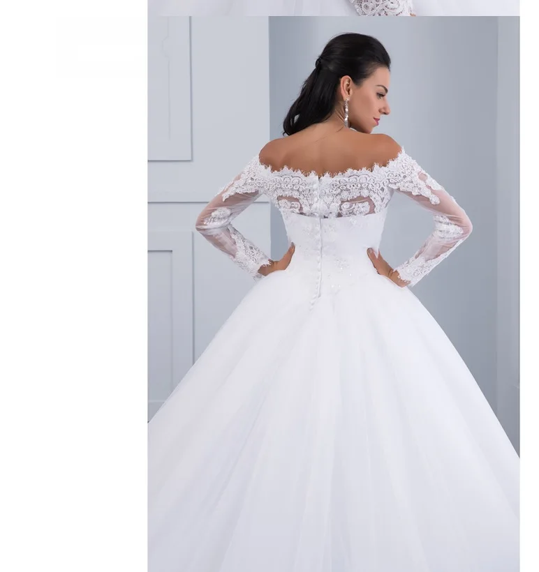 Vestidos de novia 2020 элегантные кружевные Длинные платья для свадьбы с открытыми плечами