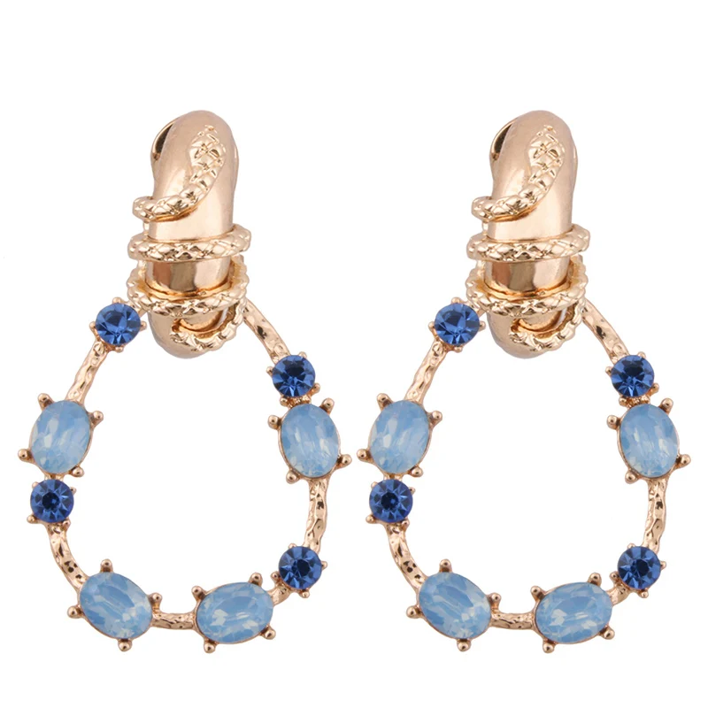 resin light blue NeeFu WoFu камень серьги-капли серьги цинковый сплав бренд горный хрусталь большая серьга большой Brinco ухо рождественские аксессуары Oorbellen - Окраска металла: resin light blue