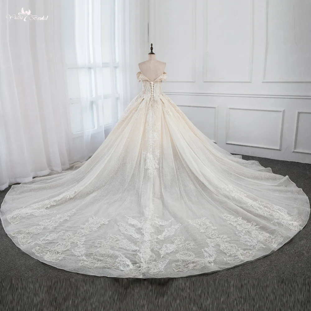 LZ253 Vestido De Noiva Yiai реальное фото Сверкающее свадебное платье свадебные платья цвета