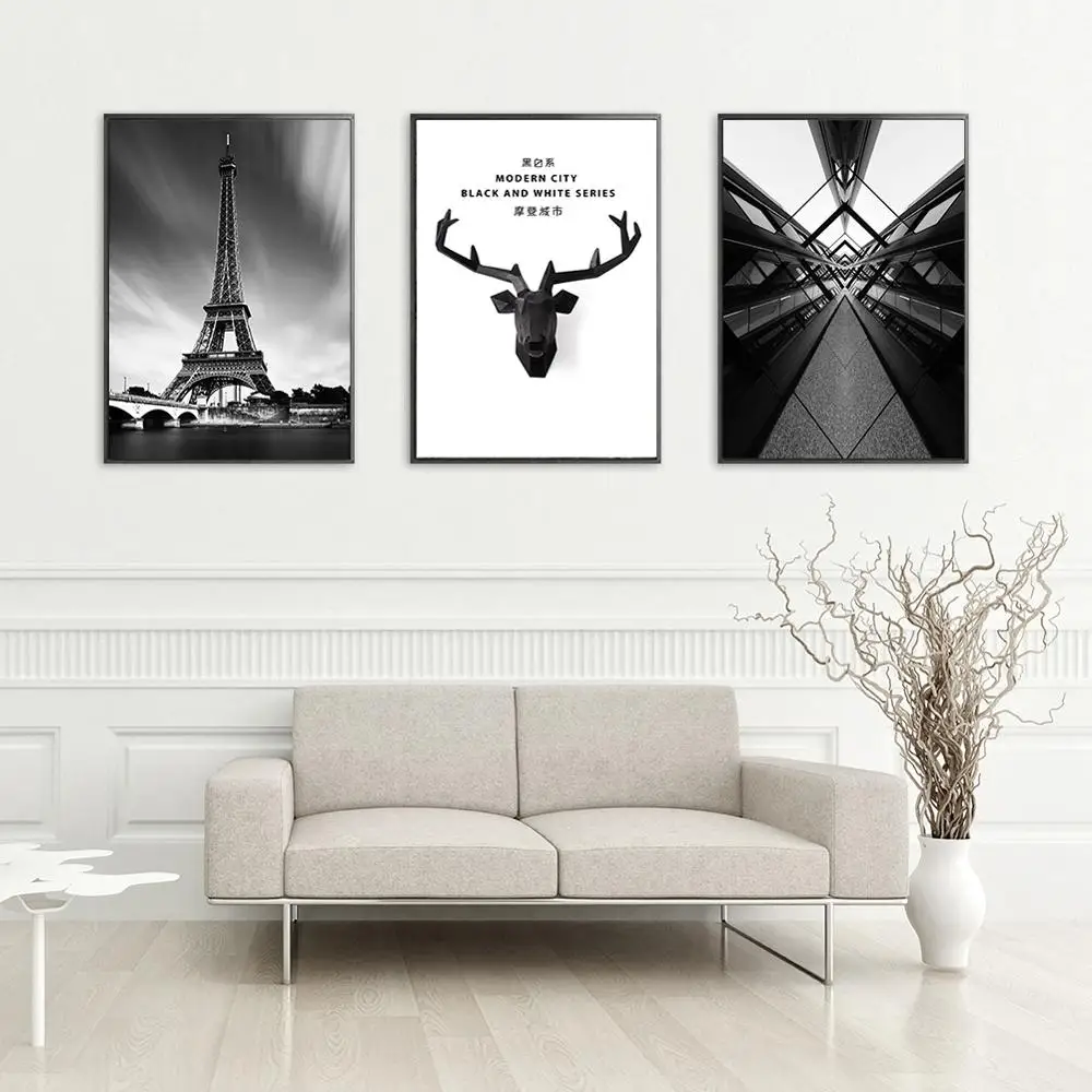 3 шт./лот настенная живопись для девочек холст модный постер черный городской