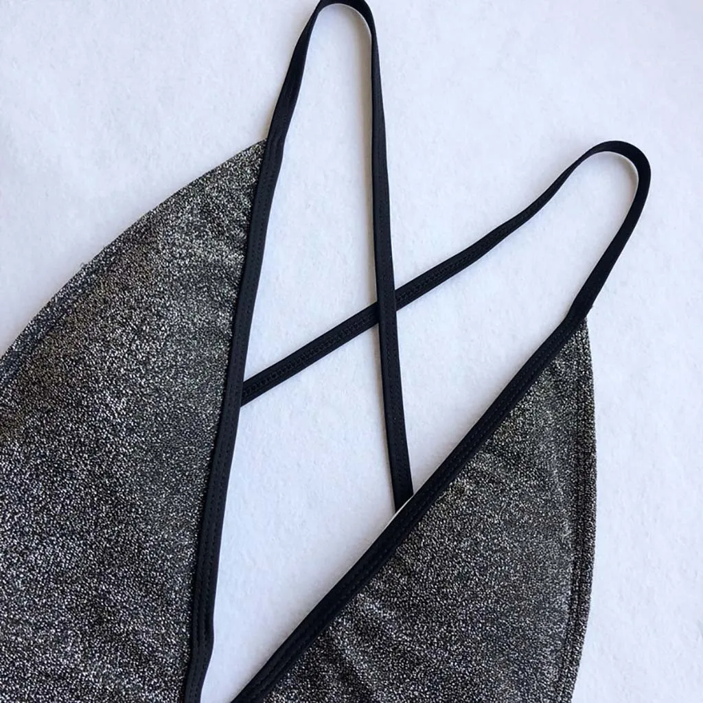 Слитный купальник 2019 женский слитный Модный Купальник с блестками ретро пляжный