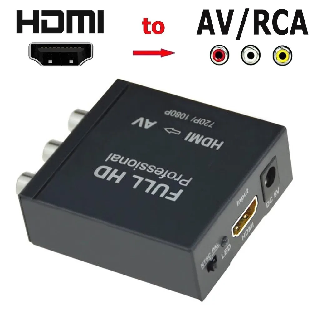 Преобразователь Aikexin HDMI в RCA 1080P AV 3RCA CVBs композитный видео аудио преобразователь