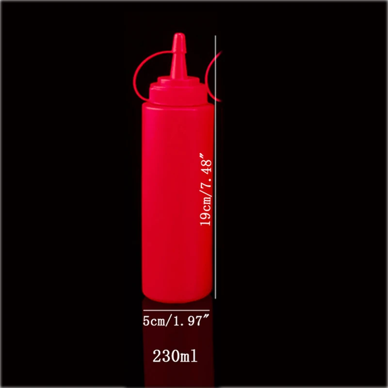

1Pc 230ml 8OZ Squeeze Bottle Condiment Dispenser Ketchup Mustard Sauce Vinegar New