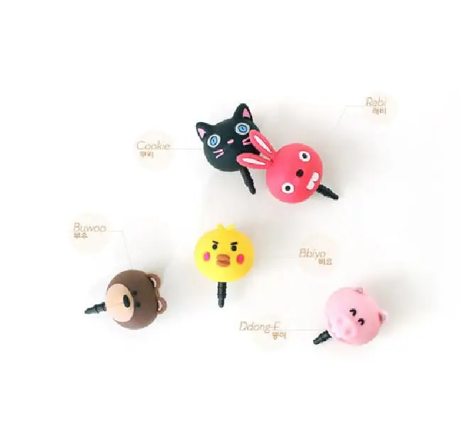 Универсальная заглушка для Наушников Bear/Chick/Piglet/Kitten 3 5 мм порта гарнитуры|plug