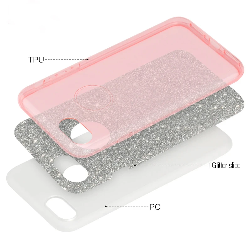 Glitter Hard PC Case For iPhone 7 6 6S Plus Star Cover Shining Phone Cases 11 Pro 8 XR XS MAX Capa 3 in 1 Coque |