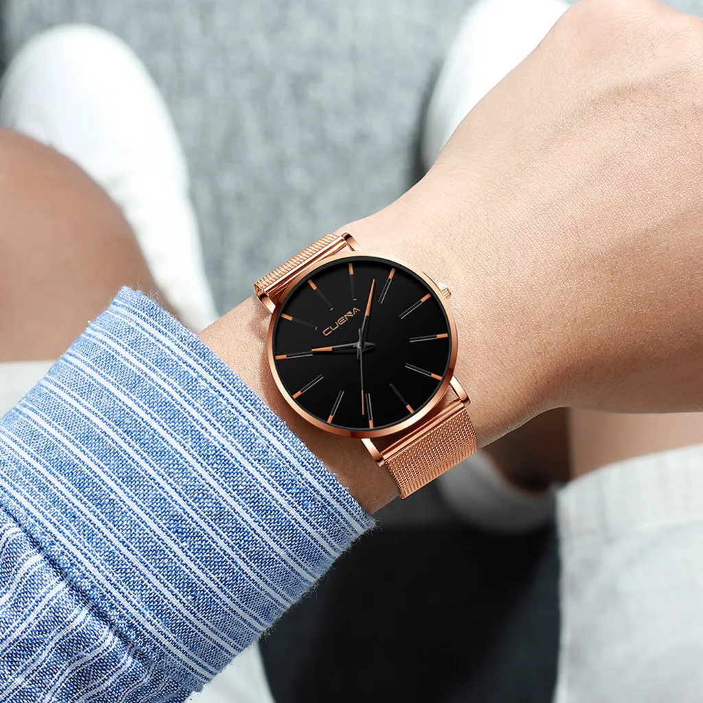 

CUENA Men Watches Luxury Quartz Stainless Steel Dial Casual watch for man watch mens creative mens wristwatches