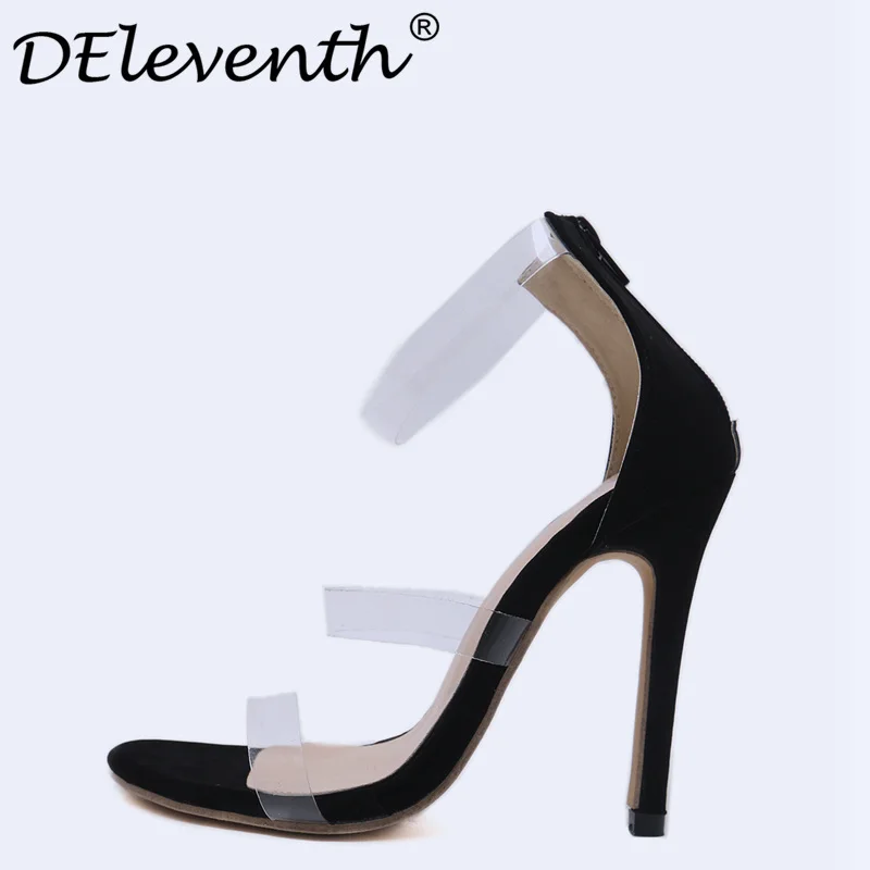 DEleventh/женские прозрачные босоножки из пвх туфли лодочки коллекция 2018 года