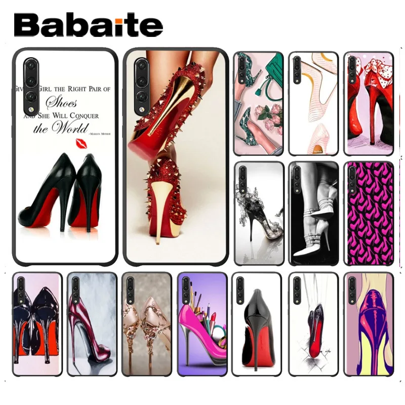 Babaite red high heel shoes girly Phone Accessories Case For huawei p20lite p9lite nova 3i honor 8x mate20 pro p20 funda | Мобильные