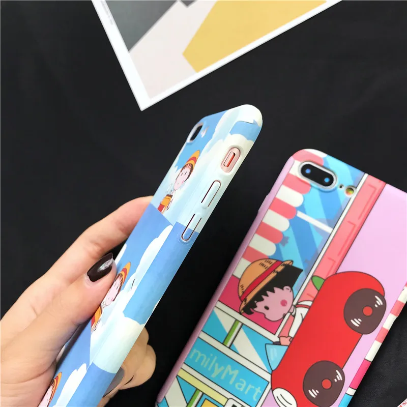 360 градусов полный корпус защитный Телефон чехол для iPhone 7 8 6 6s X XS XR XSMAX Plus Chi-bi Maruko