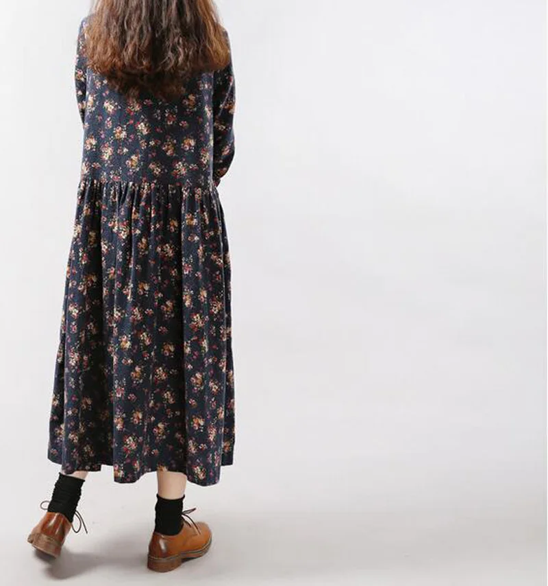 2017 осенне-зимние платья Avant Garde из хлопка и льна винтажное повседневное Свободное