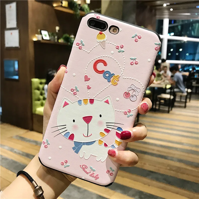 Модные Симпатичные застенчивый Cat чехлы для iphone 8 антидетонационных Телефон Hard