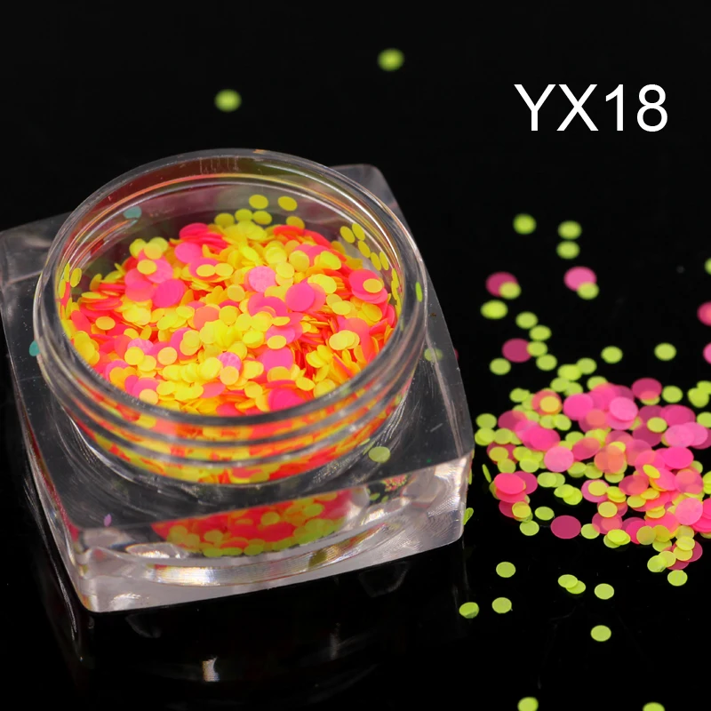 2 г/кор. смешанные размеры 1 мм 3 цветные блестки для ногтей наклейки круглые