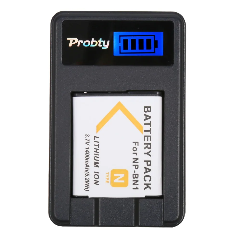 Probty NP-BN1 NP BN1 Камера Батарея + ЖК-дисплей USB Зарядное устройство для SONY