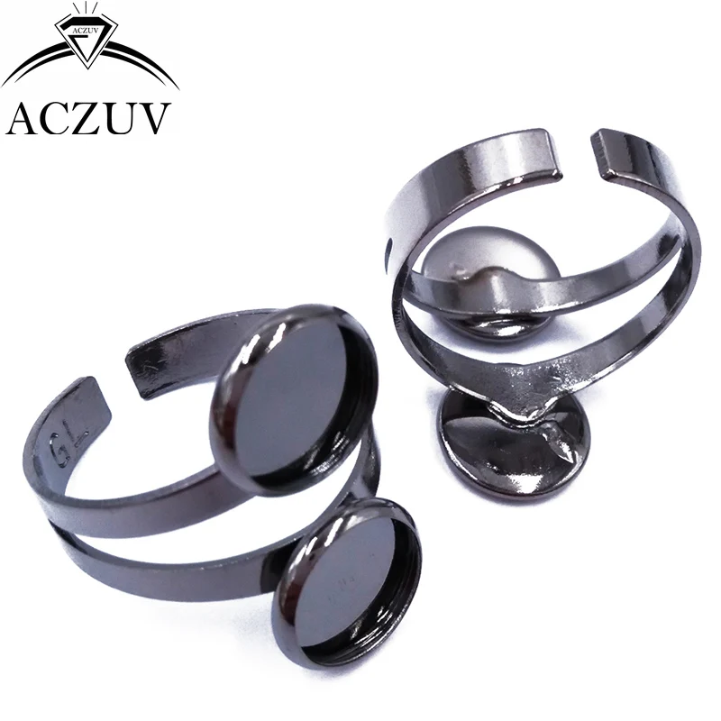 100 шт. медный Металл 10 мм 12 двойной Кабошон Установка круглый ободок кольцо