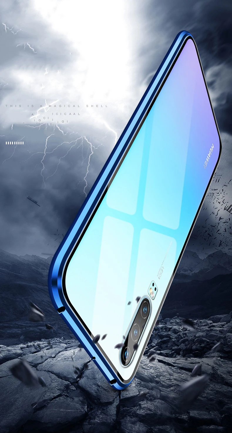 360 Полный Магнитный чехол для телефона huawei P30 Pro mate 30 mate 20X P20 двойной стеклянный металлический бампер Honor Note 10 9X V10 V9 8X чехол