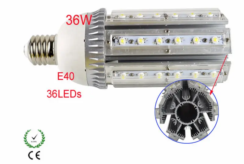 Быстрая бесплатная доставка E40 светодиодная уличная лампа AC85 265V 36 Вт