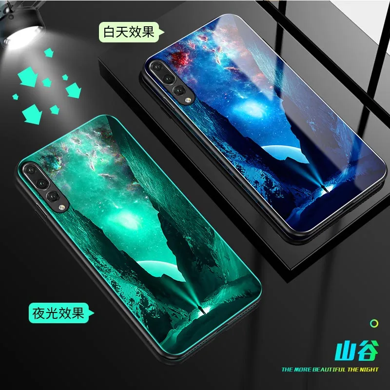 Чехол в виде светящегося стекла для Xiaomi Mi 9 8 A3 Lite A1 A2 A3 задняя крышка для huawei P20 honor play honor 10 v10 9X8X7X9 Lite чехол