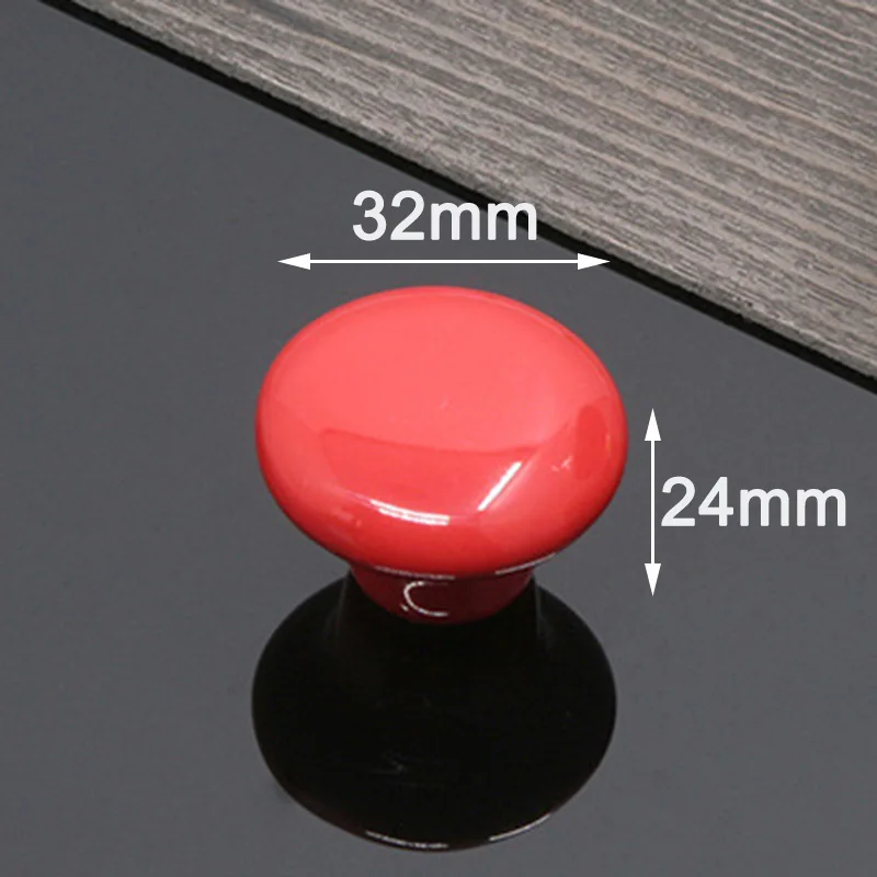 Red-small Фэн Е карамельный цвет круглая мебель ручки керамические ручки для ящиков шкаф кухонные ручки ручка мебель для детской комнаты оборудование - Цвет: Red-small