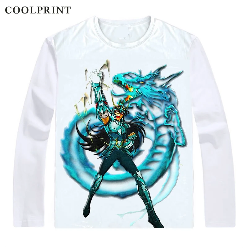 Style 4 Дракон Ширю дорагон без рубашки Yu Футболка Saint Seiya Рыцари зодиака для мужчин футболка повседневное Винтажная футболка рубашки с длинными рукавами - Цвет: Style 4