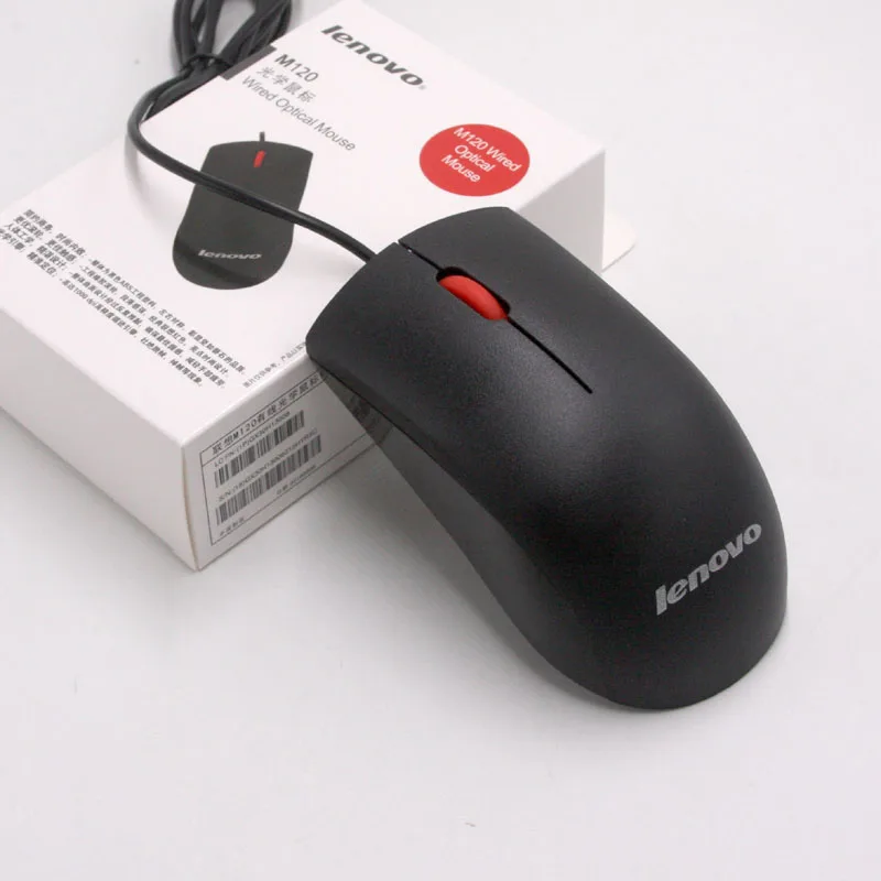 Lenovo USB мышь M120 1000 точек/дюйм оптическая проводная Колесо Мини 3D мыши Проводная