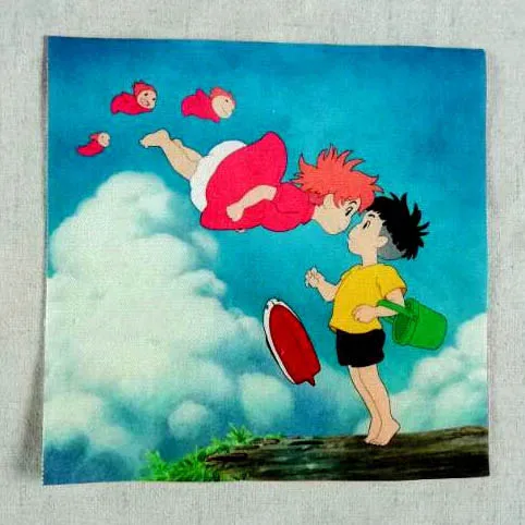 5 шт./лот хлопчатобумажная холщовая мультяшная ткань серия Hayao Miyazaki Лоскутная