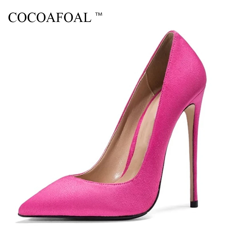 Женские высокие туфли COCOAFOAL черные розовые красные женские лодочки диаметром 33 43