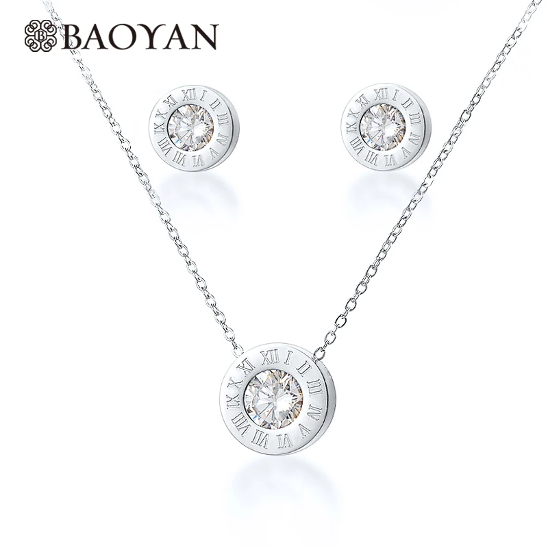 BAOYAN новый простой элегантный круглый со сменными камнями Серебряный