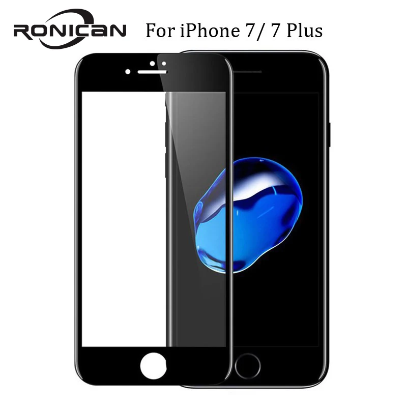 Защитная пленка 9H для iPhone X 6 6S 7 8 Plus глянцевая 3D изогнутая закаленная стеклянная