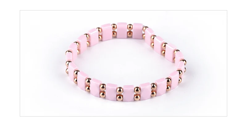 Браслет с розовыми бусинами pulseira da amizade, регулируемый браслет дружбы, керамический браслет, подарок, золотой, серебряный браслет для женщин, элегантный